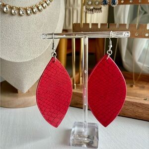 🌟BUY 1 GET 1 FREE🌟 Red "Leather" Earrings